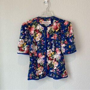 Richard Warren Saks Fifth Avenue Vintage Button Down Peplum Blouse 100% Silk